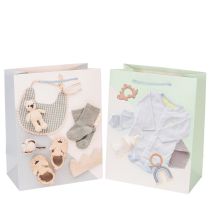 položky Dárková taška pro chlapečka - ideální jako dárek k narození miminka - 23 cm - 2 kusy