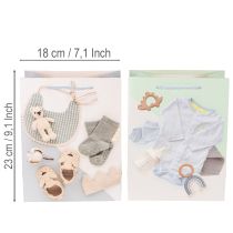 položky Dárková taška pro chlapečka - ideální jako dárek k narození miminka - 23 cm - 2 kusy