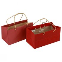 Dárkové tašky červené papírové tašky s uchem 24×12×12cm 6ks
