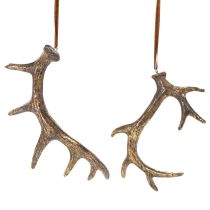 položky Rustikální přívěsky z paroží na zeď nebo stromeček, 15 cm, 6 kusů