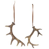 položky Rustikální přívěsky z paroží na zeď nebo stromeček, 15 cm, 6 kusů