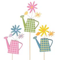 položky Dekorace z konví na zalévání pro jarní výzdobu zahrady nebo květináčů (12 kusů)