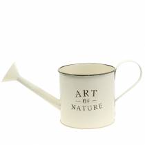 položky Vintage květináč/konev na zalévání, zinek, krémová, dekorativní nádoba, Ø16,5 cm