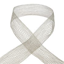 Síťovaná páska, mřížková páska, dekorativní páska, hnědá, vyztužená drátem, 50 mm, 10 m