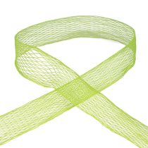 Síťovaná páska, mřížková páska, dekorativní páska, zelená, vyztužená drátem, 50 mm, 10 m