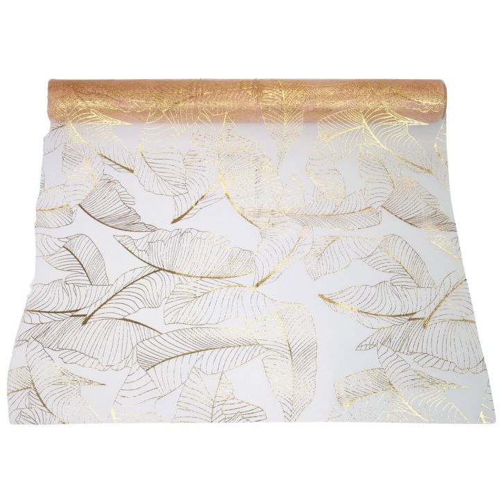 položky Běhoun podzimní dekorace list běhounu oranžová zlatá 48x450cm