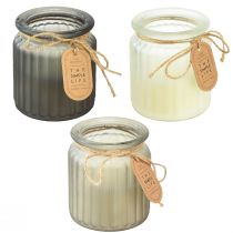 položky Vonné svíčky ve skleněném korkovém víčku ze santalového dřeva H9cm 3ks