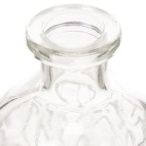položky Skleněná lahev s diamantovým vzorem, dekorativní lahev, váza, malá, 13 cm, 6 kusů