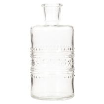 položky Skleněná láhev se vzorem, válcová, průhledná, dekorativní váza, 15 cm, 6 kusů