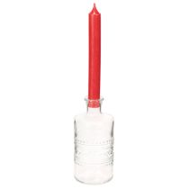 položky Skleněná láhev se vzorem, válcová, průhledná, dekorativní váza, 15 cm, 6 kusů