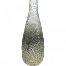 položky Dvoubarevná skleněná váza, stolní dekorace z pravého skla čiré, stříbro V40cm