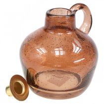 položky Svícen skleněná tyč svíčka hnědá dekorativní džbán sklo V15,5cm