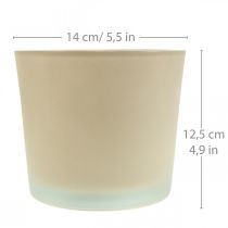 položky Skleněný květináč béžový květináč skleněný květináč Ø14,5cm V12,5cm