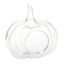položky Skleněná dýně s otvorem, podzimní dekorace dýně, čirá, Ø21 cm, V20 cm