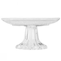 položky Skleněný talíř na noze Skleněná plochá mísa s čirým vzorem Ø15cm