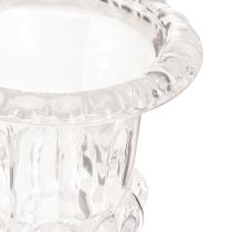 položky Skleněná váza malá váza s nožičkami čirá retro Ø11cm H14cm