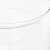 položky Váza z čirého skla, dekorativní skleněná váza s okrajem, na svícen nebo květinovou vázu, 15 cm