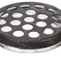 položky Skleněná láhev v kovovém košíku, ideální pro dekorativní akcenty v obývacím pokoji, 20 cm