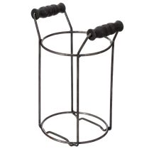 položky Skleněná láhev v kovovém košíku, ideální pro dekorativní akcenty v obývacím pokoji, 20 cm