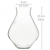 Váza na květiny skleněná baňatá skleněná váza čirá dekorativní váza Ø20cm V25cm