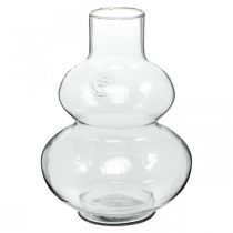 Skleněná váza kulatá váza na květiny dekorativní váza čiré sklo Ø16cm V23cm
