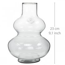 položky Skleněná váza kulatá váza na květiny dekorativní váza čiré sklo Ø16cm V23cm