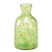 položky Skleněná váza skleněná dekorativní váza na květiny zelená žlutá Ø10cm V18cm