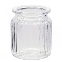 Váza ze žebrovaného skla Ø7,5cm V9cm