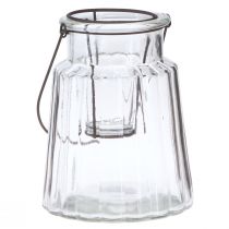položky Skleněná lucerna s uchem sklo čiré Ø14cm V18cm