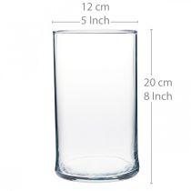 položky Skleněná váza čirá válcová Ø12cm H20cm