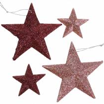 položky Glitter star pink mix 9,5/5cm 18 ks
