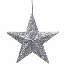 položky Třpytivá hvězda stříbrná 9,5/5cm 18 ks