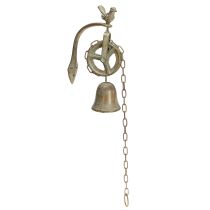 položky Kovová zvonková nástěnná dekorace s držákem starožitná patina V58cm