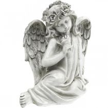 Hrob anděl sedící Dekorace hrobu anděl 20×14×20cm