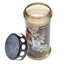 položky Náhrobní svíčky hnědé náhrobní svíčky květiny Ø7,5cm V16,5cm 6 ks