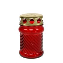 položky Hrobové svíčky ze skla červené Ø6cm H11cm 12 ks
