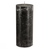 položky Velké sloupové svíčky černý mramorový vzhled 85x200mm 2 ks