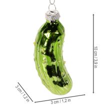 položky Skleněná vánoční okurka, vánoční ozdoba na zavěšení, 7 cm, 4 kusy