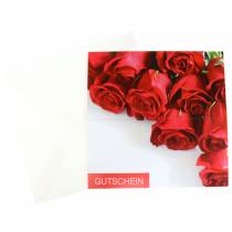 Poukazová karta červené růže + obálka 1ks