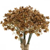 položky Gypsophila umělá hnědá do podzimní kytice 29,5cm 18p