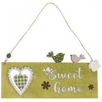 položky Dekorace na okno, závěsná dekorace, dřevěná cedule Sweet Home, 25 cm, 2 kusy