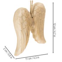 položky Dřevěný přívěsek andělská křídla k zavěšení 12 cm