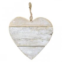 položky Srdce ze dřeva, ozdobné srdce na zavěšení, srdce deco bílé 20cm