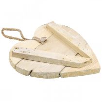 položky Srdce ze dřeva, ozdobné srdce na zavěšení, srdce deco bílé 20cm