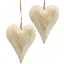 Srdce ze dřeva, ozdobné srdce na zavěšení, dekorace srdce V16cm 2ks