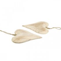 položky Dřevěné srdce, ozdobné srdce na zavěšení, dekorace srdce V16cm 2 ks