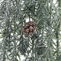Vánoční větev na zavěšení šišky nasněžené 110cm