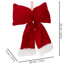 položky Dekorativní flanelová mašle s plyšovým lemem k zavěšení, 25 cm