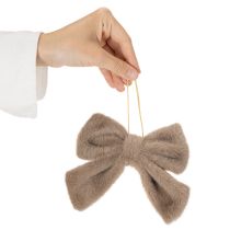 položky Dekorativní plyšová mašle s ramínkem, 16 cm, 3 kusy