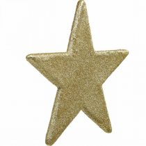 Vánoční dekorace přívěsek hvězda zlatý třpyt 30cm 2ks